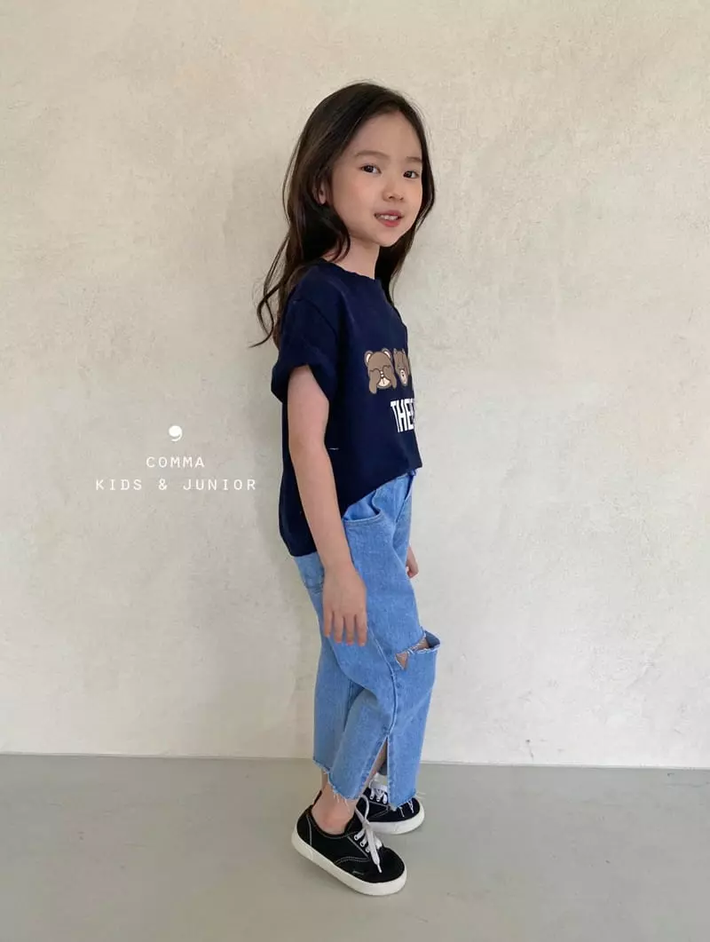 Comma - Korean Children Fashion - #minifashionista - Slit Capri Jeans - 7