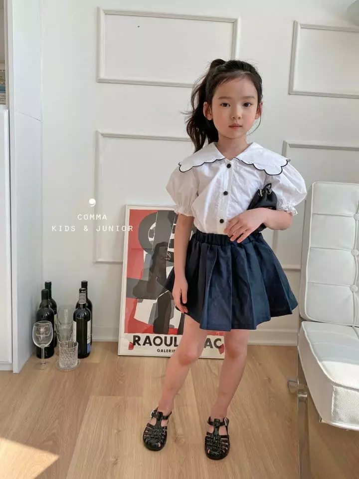 Comma - Korean Children Fashion - #minifashionista - Scallop Blouse