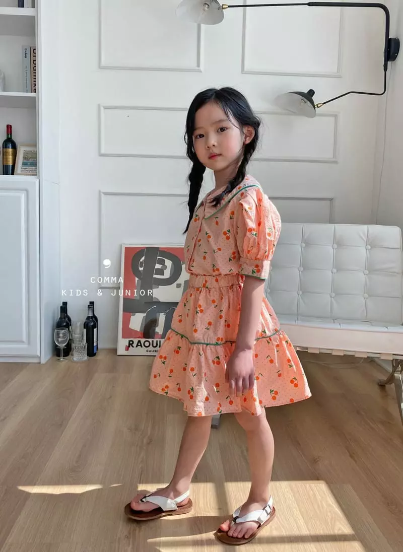 Comma - Korean Children Fashion - #minifashionista - Cherry Top Bottom Set - 10