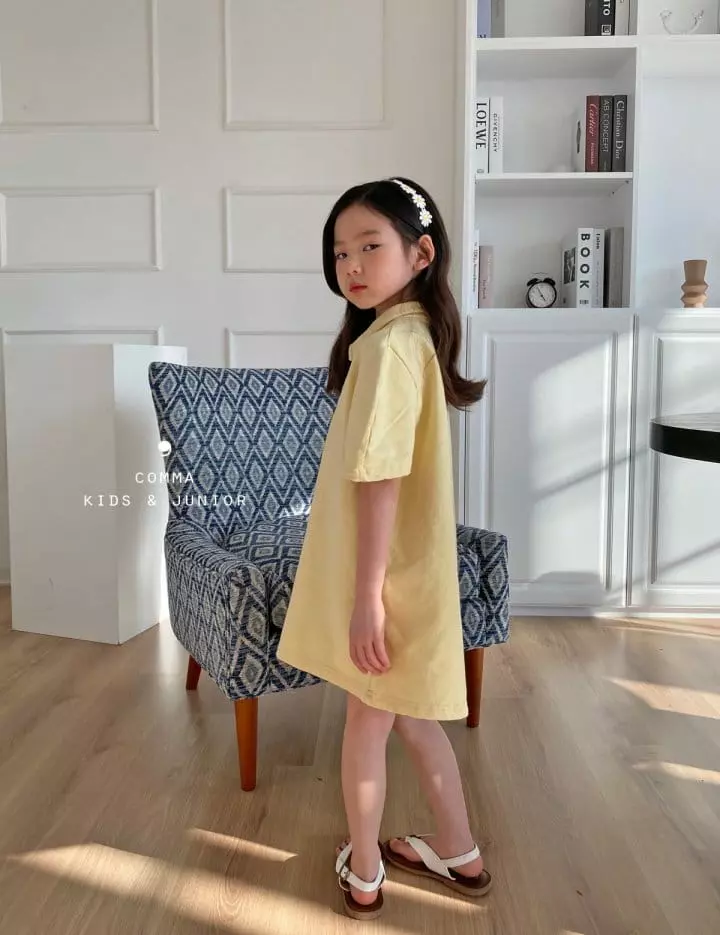 Comma - Korean Children Fashion - #prettylittlegirls - Collar Mini One-piece - 12