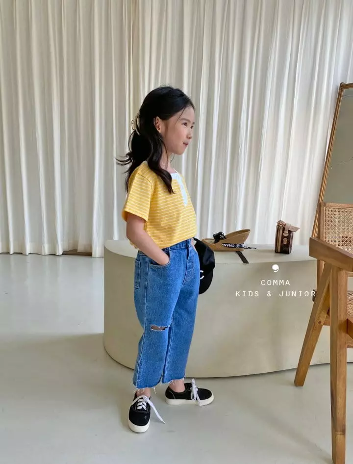 Comma - Korean Children Fashion - #minifashionista - Small Stripes Tee - 4