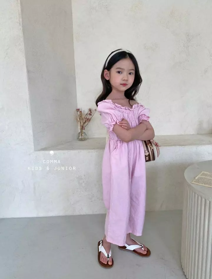 Comma - Korean Children Fashion - #prettylittlegirls - Shirring Linen Jumpsuit - 2
