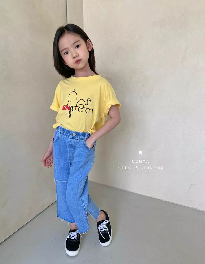 Comma - Korean Children Fashion - #prettylittlegirls - Slit Capri Jeans - 8