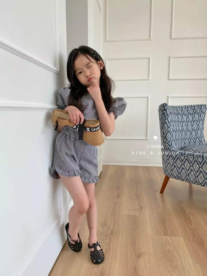 Comma - Korean Children Fashion - #prettylittlegirls - Check Celeb Top Bottom Set - 11