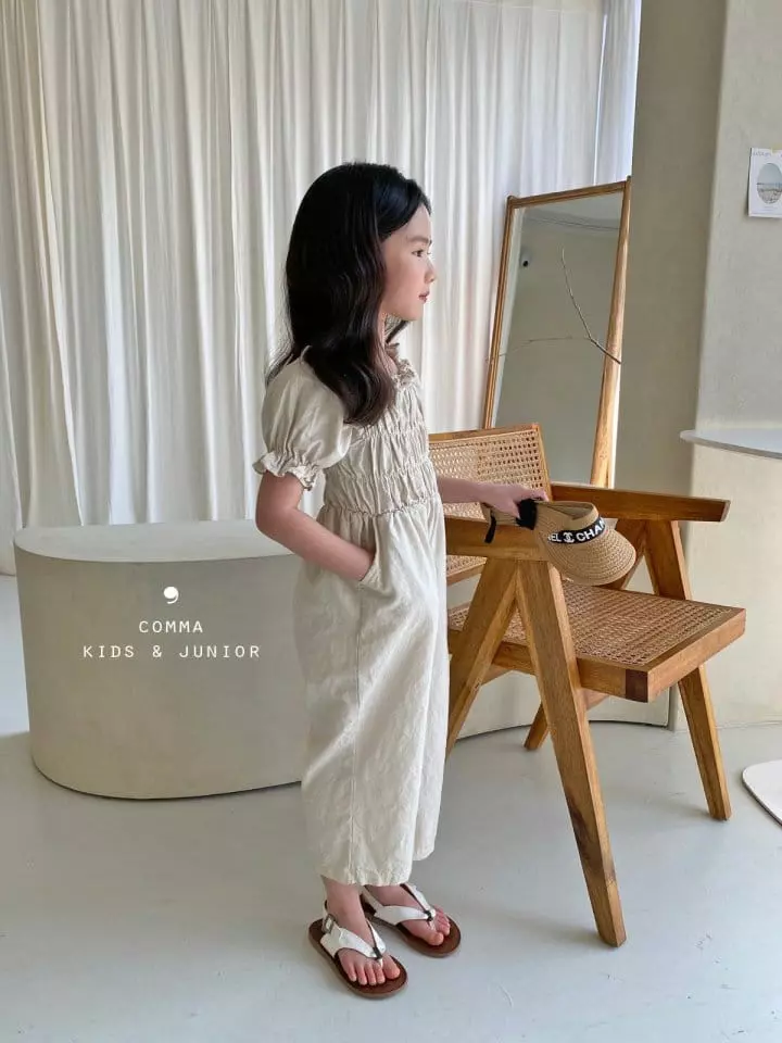 Comma - Korean Children Fashion - #stylishchildhood - Shirring Linen Jumpsuit - 5