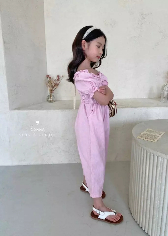 Comma - Korean Children Fashion - #todddlerfashion - Shirring Linen Jumpsuit - 3