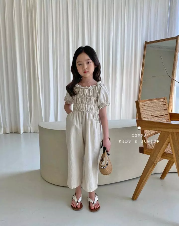 Comma - Korean Children Fashion - #todddlerfashion - Shirring Linen Jumpsuit - 4