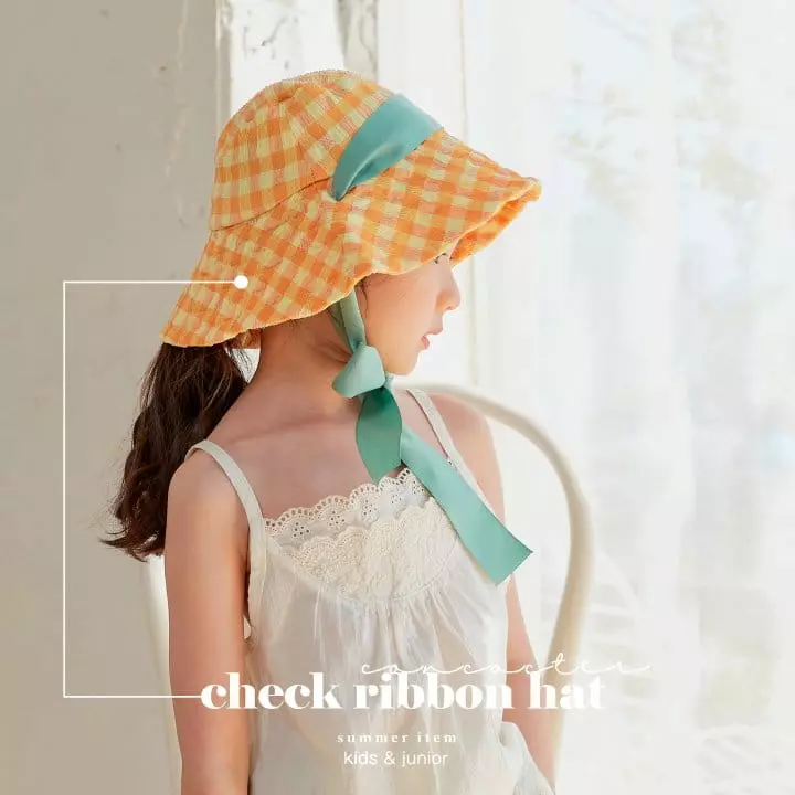 Concocter - Korean Children Fashion - #childofig - Ribbon Check Bucket Hat - 6
