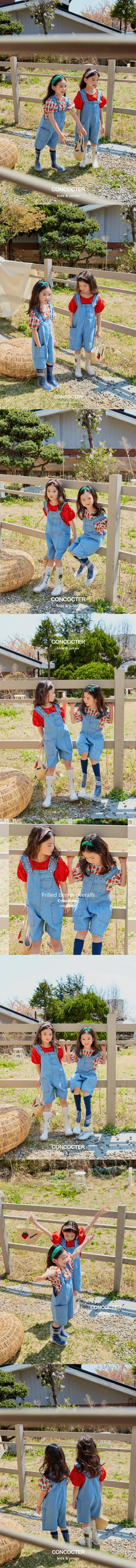 Concocter - Korean Children Fashion - #childrensboutique - Frill Denim Overall - 2