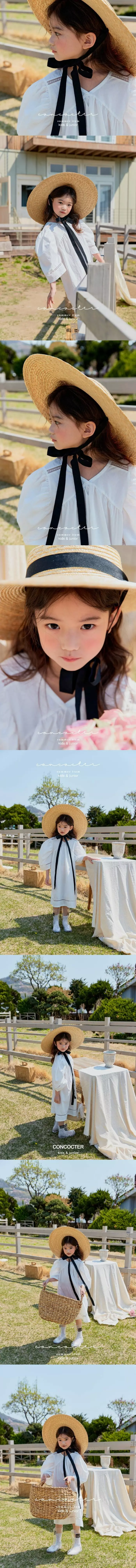 Concocter - Korean Children Fashion - #discoveringself - Lace Point Linen One-piece - 2