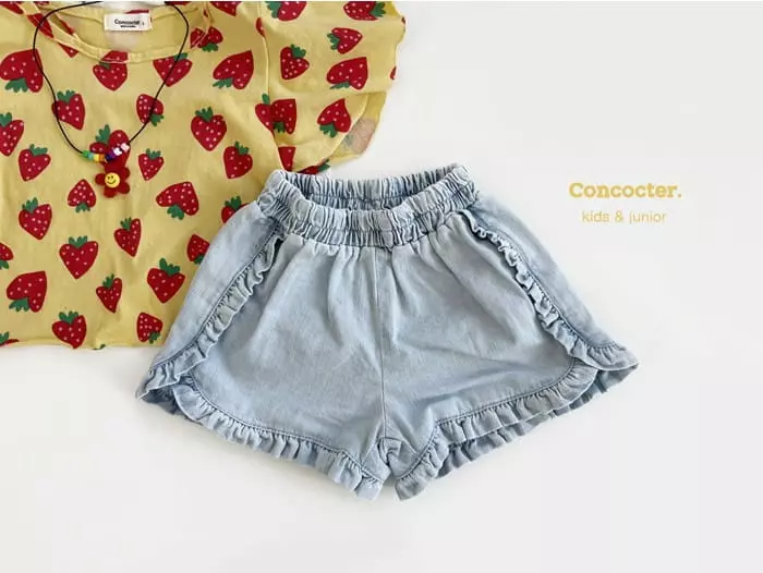 Concocter - Korean Children Fashion - #discoveringself - Frill Denim Shorts
