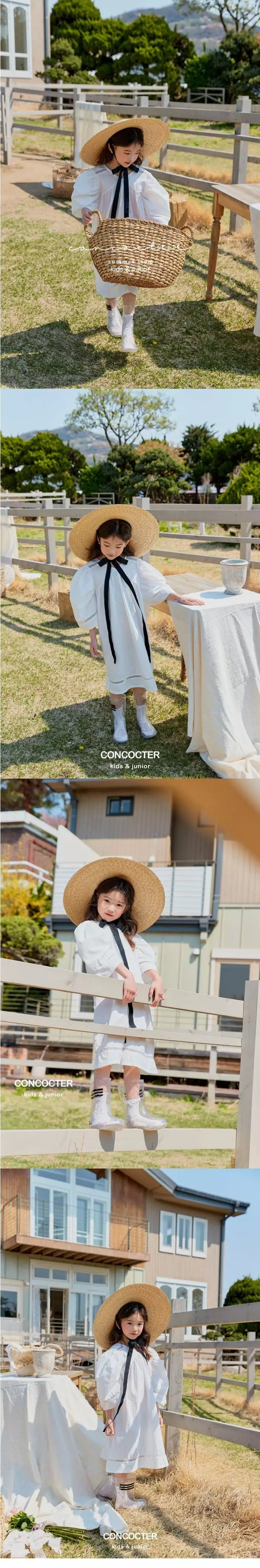 Concocter - Korean Children Fashion - #fashionkids - Lace Point Linen One-piece - 3