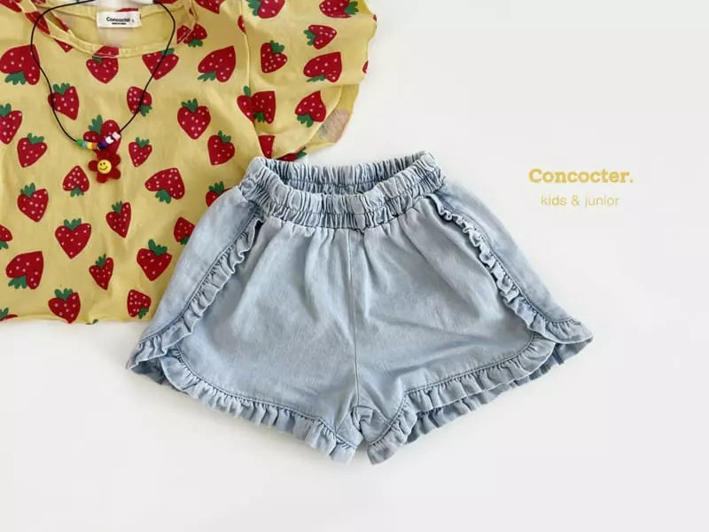 Concocter - Korean Children Fashion - #kidsshorts - Frill Denim Shorts - 7