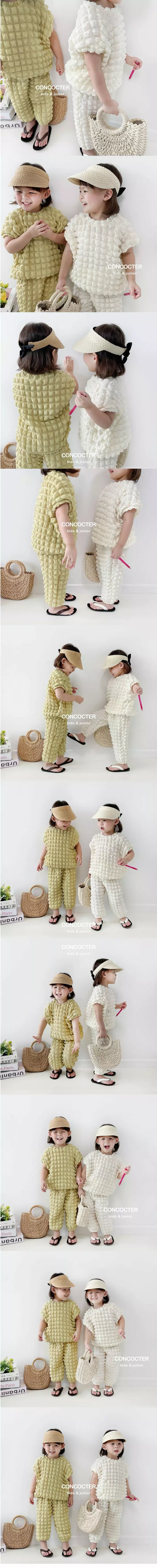 Concocter - Korean Children Fashion - #kidsshorts - Booloc Embo Top Bottom Set