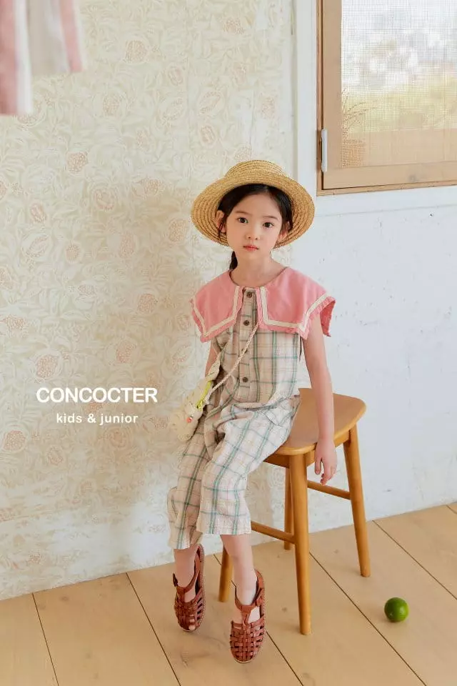 Concocter - Korean Children Fashion - #magicofchildhood - Sailot Check Jumpsuit - 4