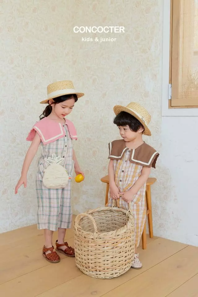 Concocter - Korean Children Fashion - #todddlerfashion - Sailot Check Jumpsuit - 6