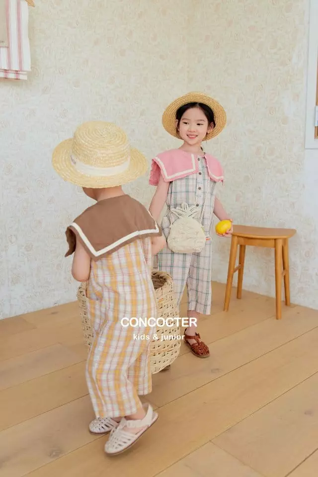 Concocter - Korean Children Fashion - #toddlerclothing - Sailot Check Jumpsuit - 7