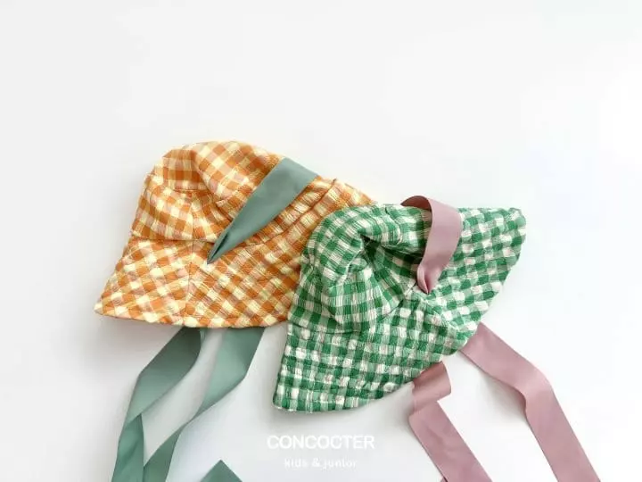 Concocter - Korean Children Fashion - #todddlerfashion - Ribbon Check Bucket Hat - 4