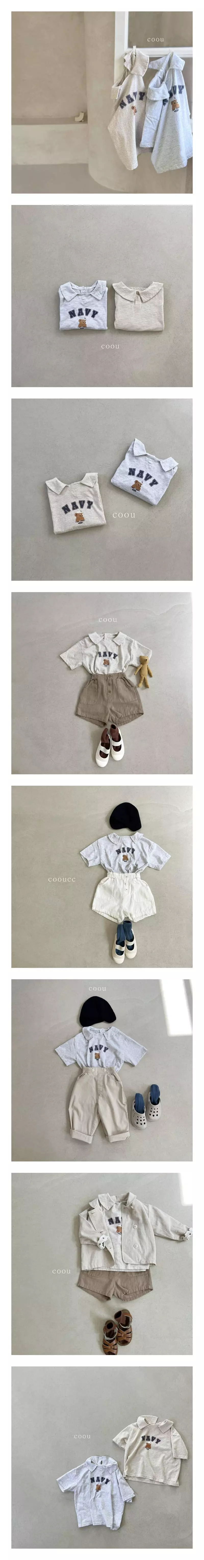 Coou - Korean Children Fashion - #childrensboutique - Naver Bear Tee
