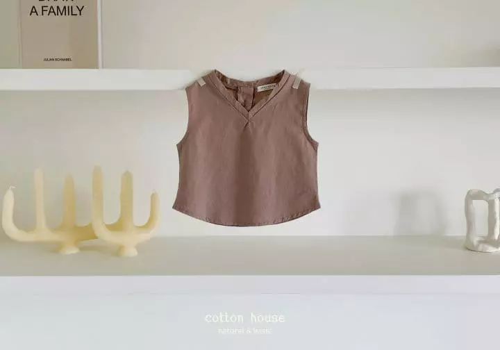 Cotton House - Korean Children Fashion - #Kfashion4kids - V Linen Sleeveless - 2