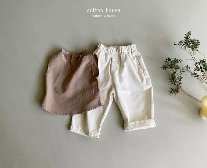 Cotton House - Korean Children Fashion - #childrensboutique - V Linen Sleeveless - 9