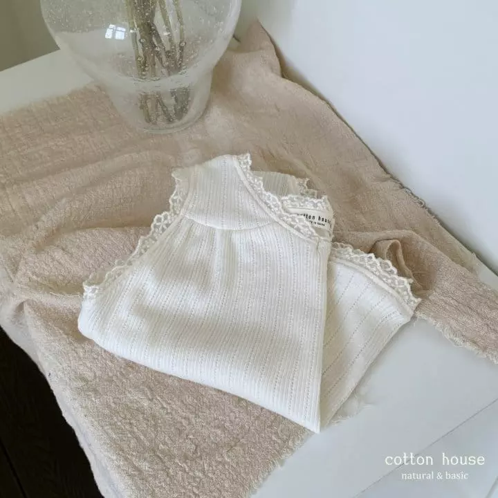 Cotton House - Korean Children Fashion - #childrensboutique - Eyelet Lace Sleeveless - 8
