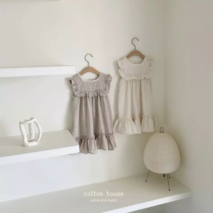 Cotton House - Korean Children Fashion - #designkidswear - Frill Check One-piece - 8