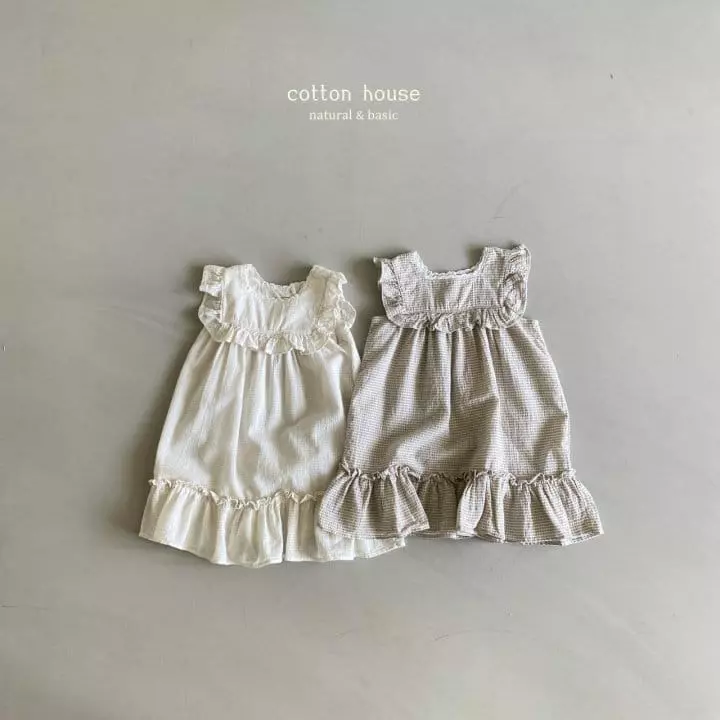 Cotton House - Korean Children Fashion - #discoveringself - Frill Check One-piece - 9