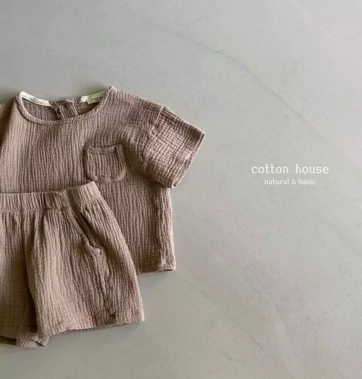 Cotton House - Korean Children Fashion - #discoveringself - Yoru Pocket Top Bottom Set - 3