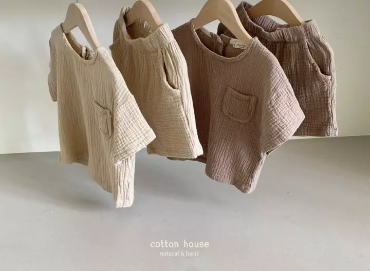 Cotton House - Korean Children Fashion - #kidsshorts - Yoru Pocket Top Bottom Set - 5