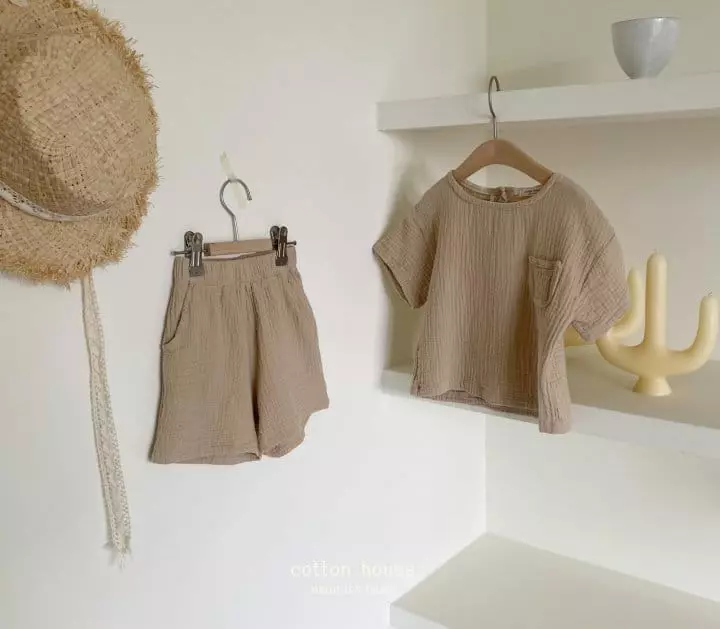 Cotton House - Korean Children Fashion - #kidsstore - Yoru Pocket Top Bottom Set - 6