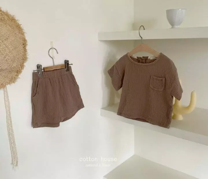 Cotton House - Korean Children Fashion - #kidzfashiontrend - Yoru Pocket Top Bottom Set - 7