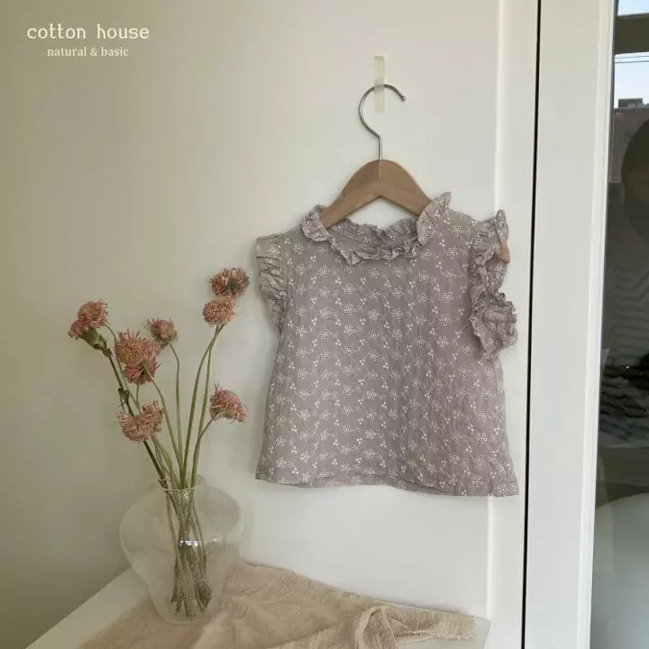 Cotton House - Korean Children Fashion - #littlefashionista - Shirring Sleeveless Blouse - 7