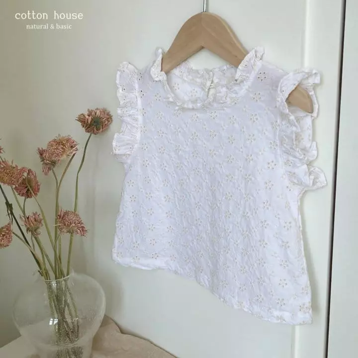Cotton House - Korean Children Fashion - #magicofchildhood - Shirring Sleeveless Blouse - 8