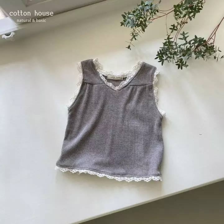 Cotton House - Korean Children Fashion - #magicofchildhood - Eyelet Lace Sleeveless - 4