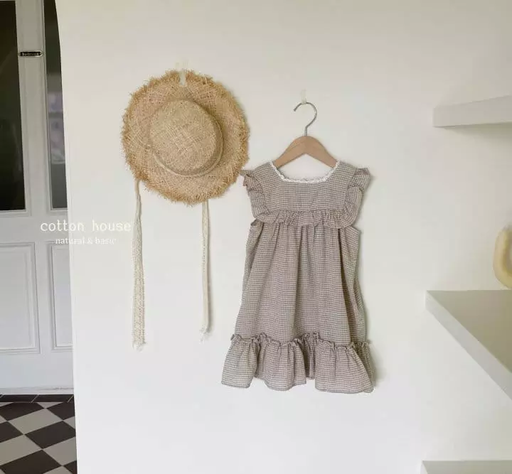 Cotton House - Korean Children Fashion - #prettylittlegirls - Frill Check One-piece - 2