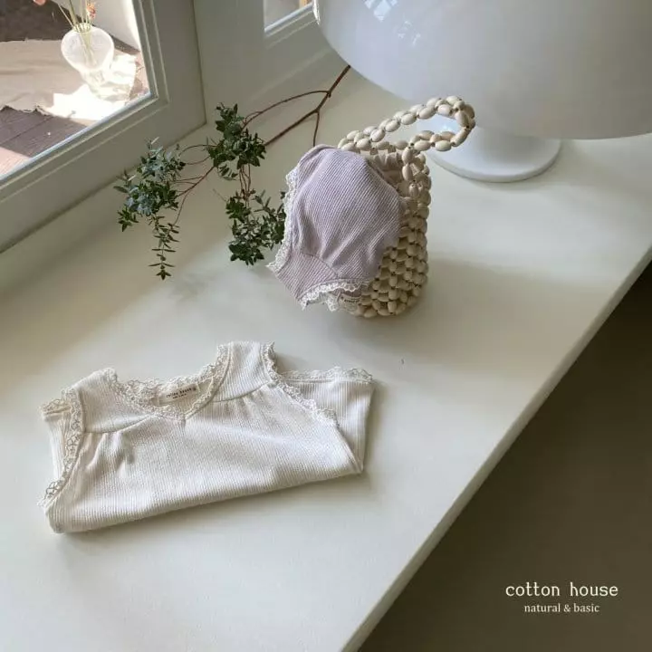 Cotton House - Korean Children Fashion - #prettylittlegirls - Eyelet Lace Sleeveless - 5