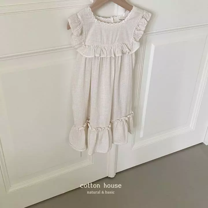 Cotton House - Korean Children Fashion - #todddlerfashion - Frill Check One-piece - 3