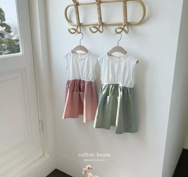 Cotton House - Korean Children Fashion - #todddlerfashion - Linen Pocket One-piece