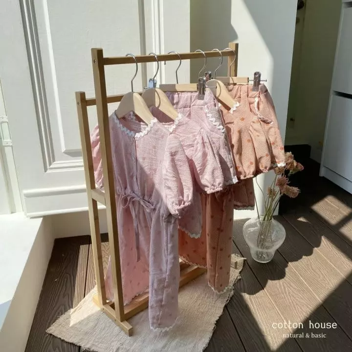 Cotton House - Korean Children Fashion - #todddlerfashion - Marcaroon Top Bottom Set - 9