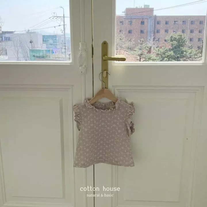 Cotton House - Korean Children Fashion - #toddlerclothing - Shirring Sleeveless Blouse - 12