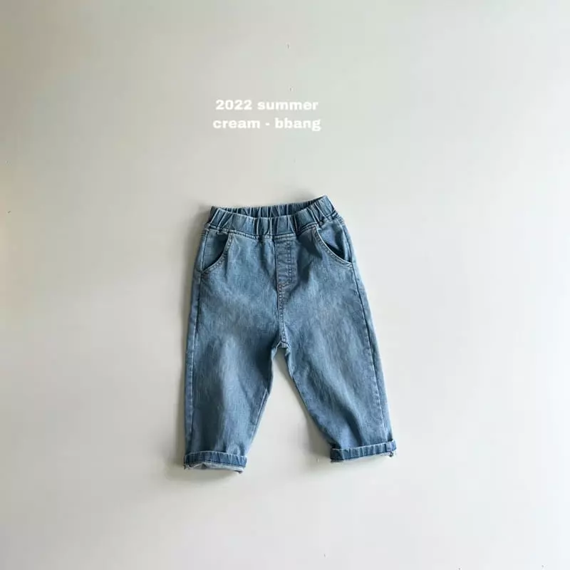 Cream Bbang - Korean Children Fashion - #childofig - Summer Daily Denim Baggy Pants - 6