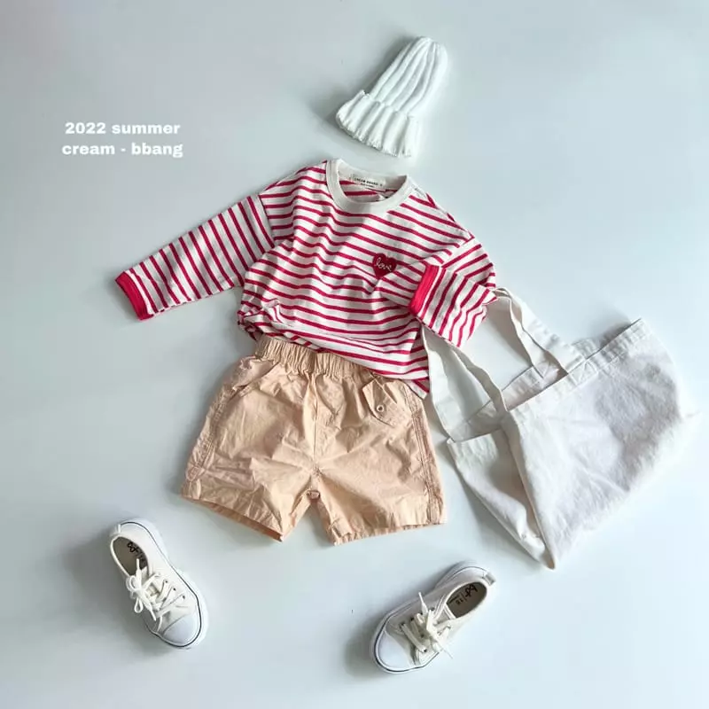 Cream Bbang - Korean Children Fashion - #childrensboutique - Heart Wapen Stripes Tee - 4