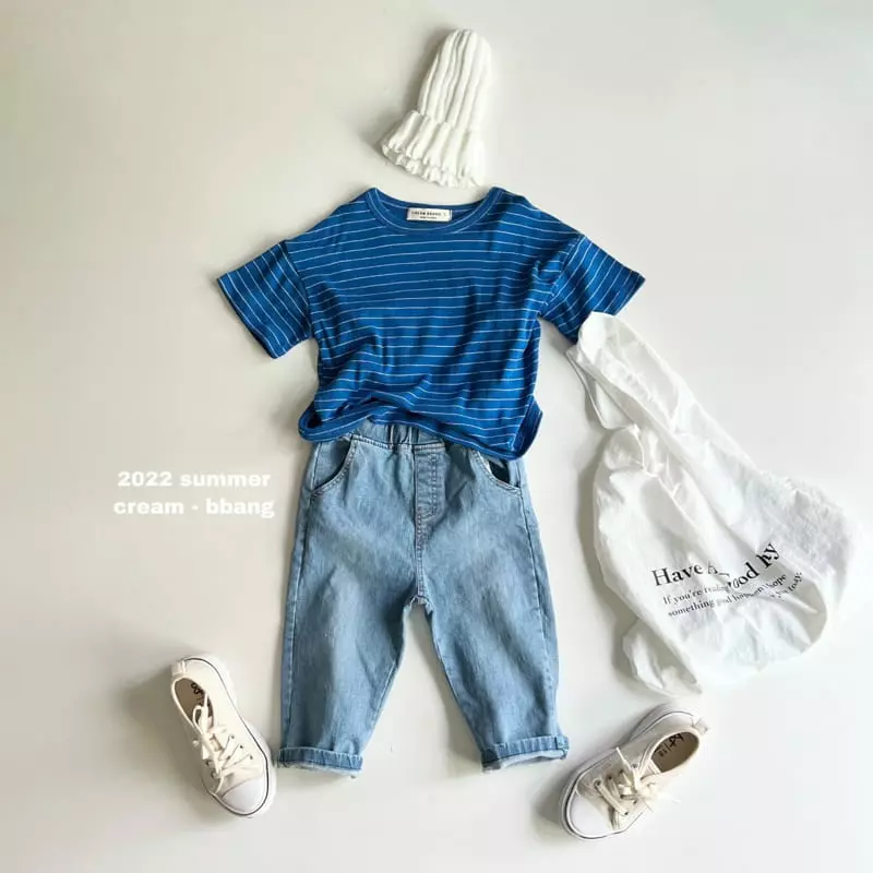 Cream Bbang - Korean Children Fashion - #discoveringself - Summer Daily Denim Baggy Pants - 9
