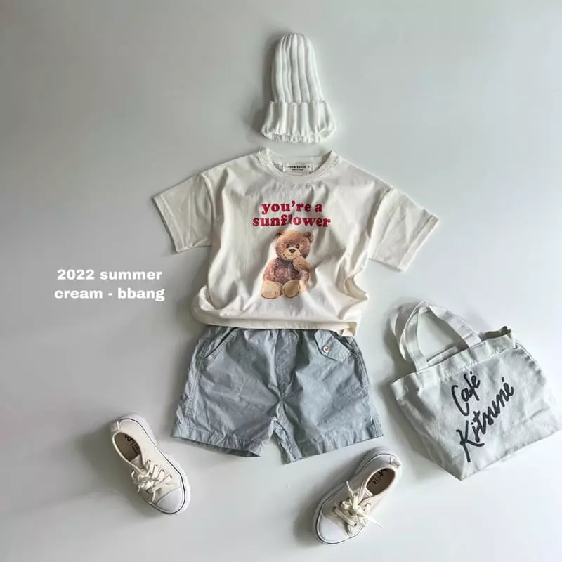 Cream Bbang - Korean Children Fashion - #kidsshorts - Sun Flower Tee - 10