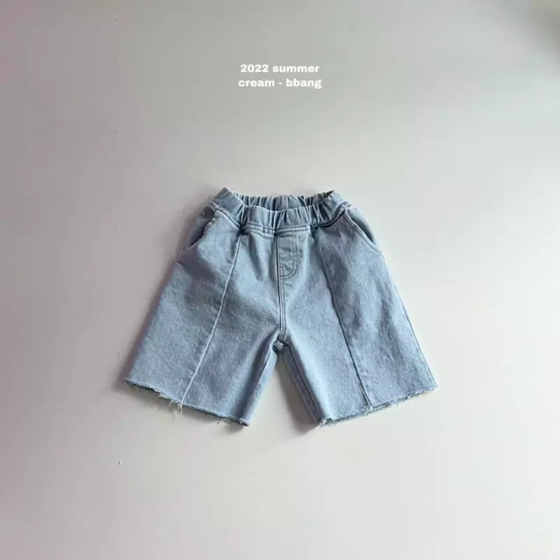 Cream Bbang - Korean Children Fashion - #kidsshorts - Denim Slit Cutting Shorts - 8