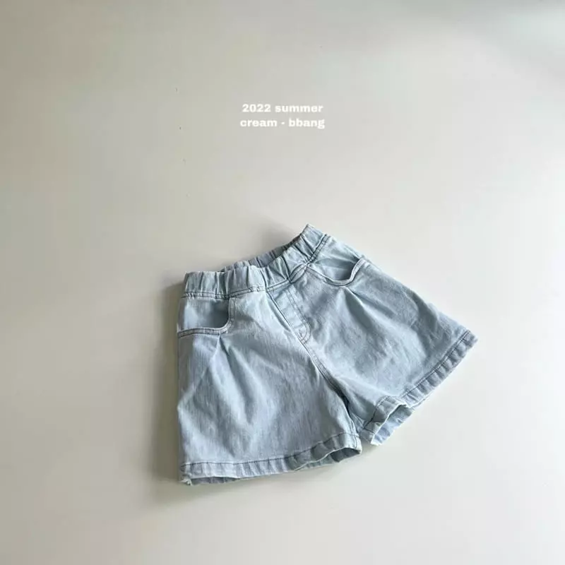 Cream Bbang - Korean Children Fashion - #magicofchildhood - Denim Wide Shorts