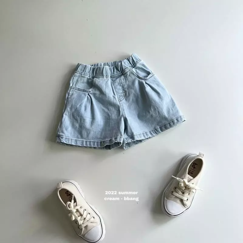 Cream Bbang - Korean Children Fashion - #stylishchildhood - Denim Wide Shorts - 6