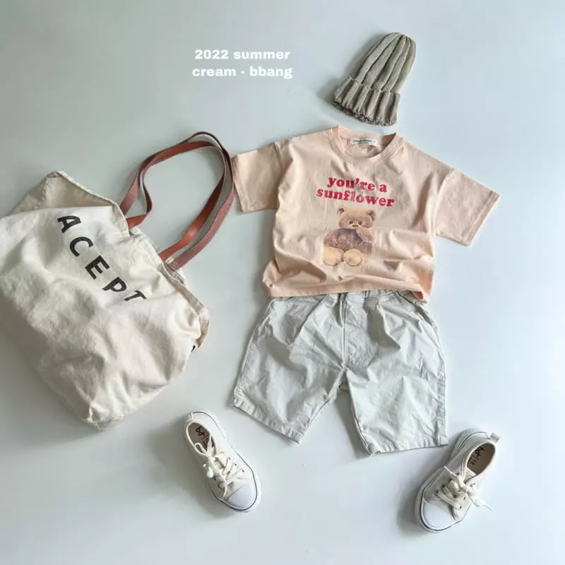 Cream Bbang - Korean Children Fashion - #toddlerclothing - Sun Flower Tee - 4