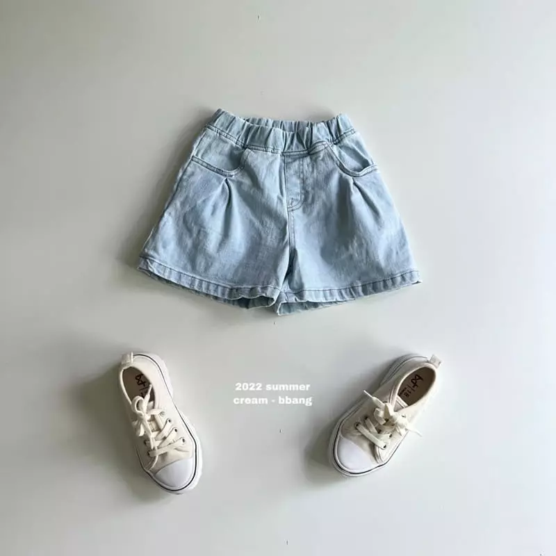 Cream Bbang - Korean Children Fashion - #toddlerclothing - Denim Wide Shorts - 5